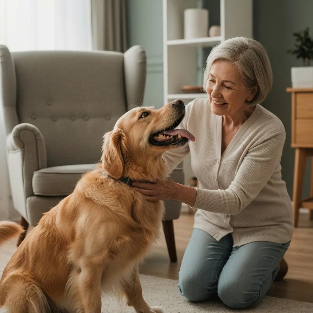 From Chaos to Calm: Build Better Dog Behavior with Positive Reinforcement 5 Owner praising a dog after training, showcasing the bond built through positive reinforcement techniques